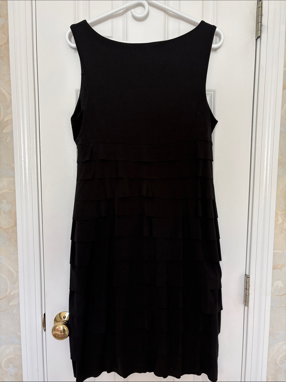 London Times from Maggie London’s Classic Black Tiered V-Neck Women’s Dress - Picture 6 of 8